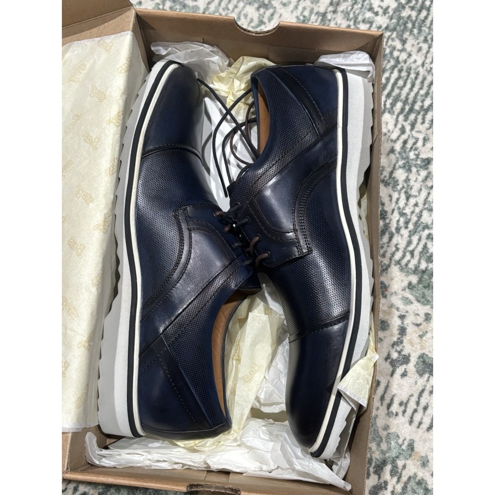 G H Bass‎ Mens Navy Napa WH Maine Leather Lace Up Oxfords 10M New